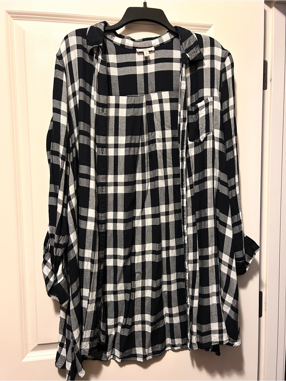 Como Vintage Black and White Checkered shirt/dress